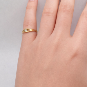 Bague Solitaire Or Jaune 18k - 2.77 G