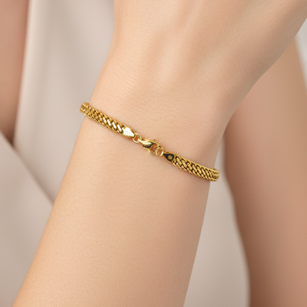 Bracelet en Or Jaune 18 carats maille américaine