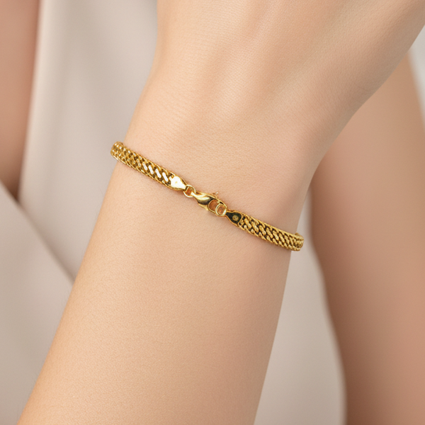 Bracelet en Or Jaune 18 carats maille américaine