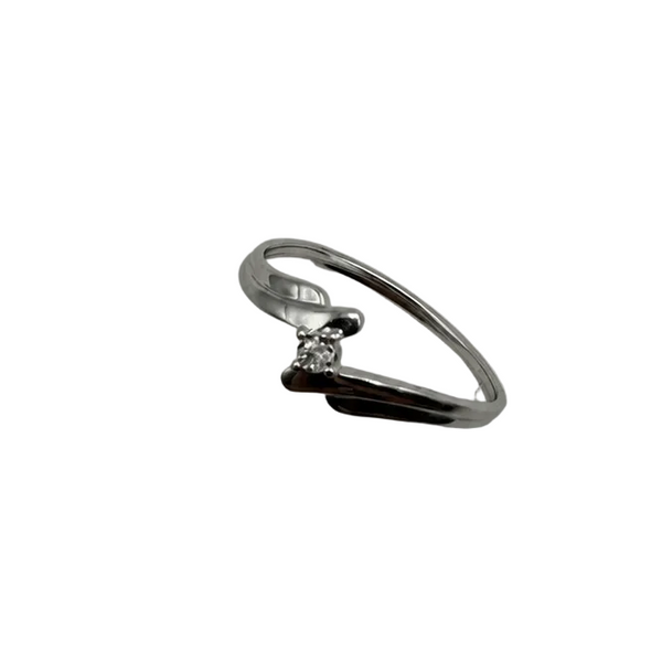 Solitaire Or Blanc 750, Oxyde de Zirconium
