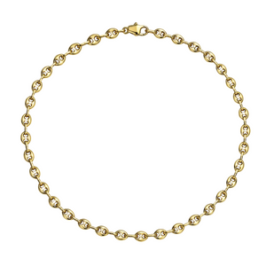 Collier Grain de Café en Or Jaune 18K