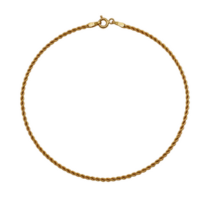 Collier Princesse en Or Jaune 18k Maille Corde
