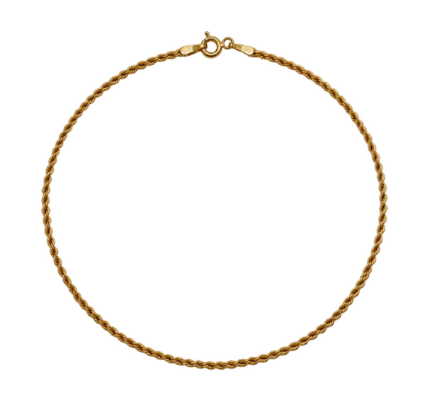 Collier Princesse en Or Jaune 18k Maille Corde