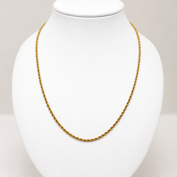 Collier Princesse en Or Jaune 18k Maille Corde