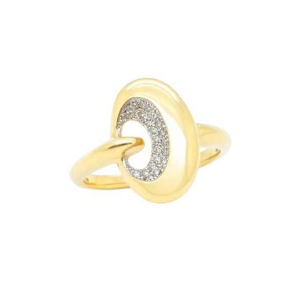 Superbe bague en or jaune 18k avec diamants