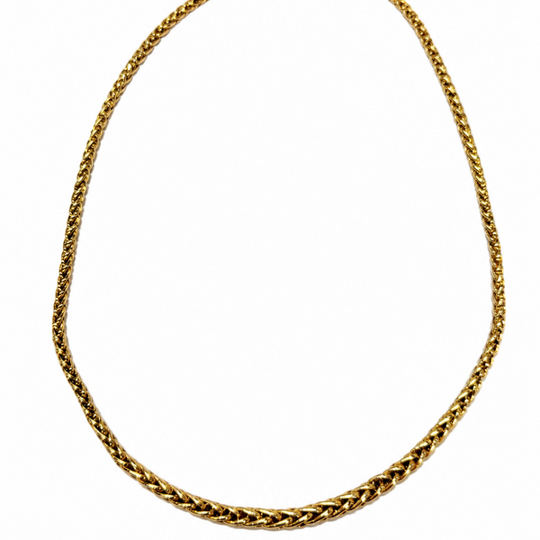 Collier Ras du Cou avec Maille Palmier en Or Jaune 18 K