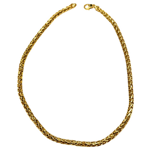 Collier Ras du Cou avec Maille Palmier en Or Jaune 18K