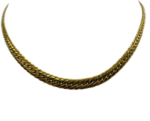 Collier Ras du Cou maille Anglaise Or Jaune 18K