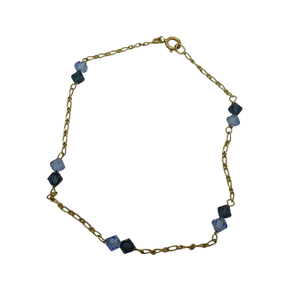 Bracelet or avec pierres bleues