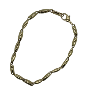 Bracelet Maille Haricot en Or Gris