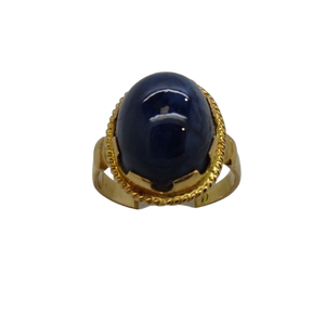 Bague or avec pierre bleue majestueuse