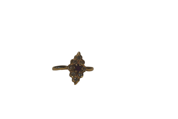 Bague Marquise en Or Jaune 18K - 2.13 Grs - Taille 51
