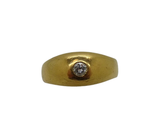 Bague Jonc Or Jaune 18K avec Diamant 0.05ct