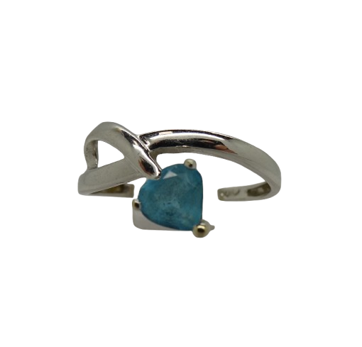 Bague en Or blanc 18K avec spinelle bleu