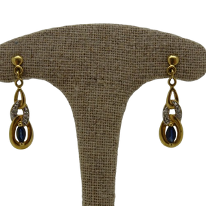 Boucles d'oreilles avec saphir et oxydes