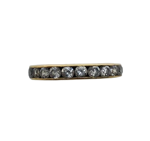 Bague Tour Complet Or Jaune 18 Carats avec 22 Zirconiums