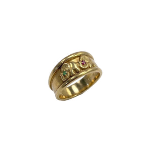 Bague éléphants en or jaune 18k Taille : 59