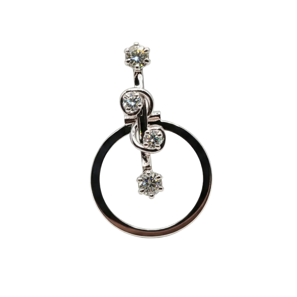 Baguette en or blanc 18 K - Taille 49 - 3.75 G