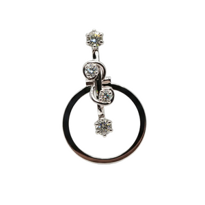 Baguette en or blanc 18 K - Taille 49 - 3.75 G