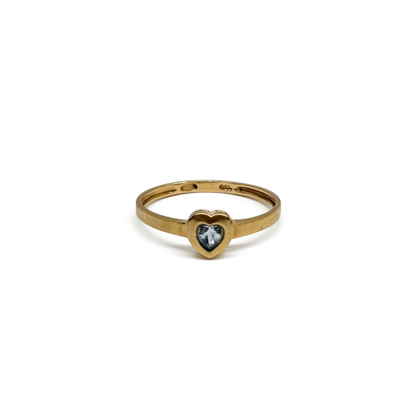 Bague en Or Jaune avec Aigue-Marine 18K Taille 53