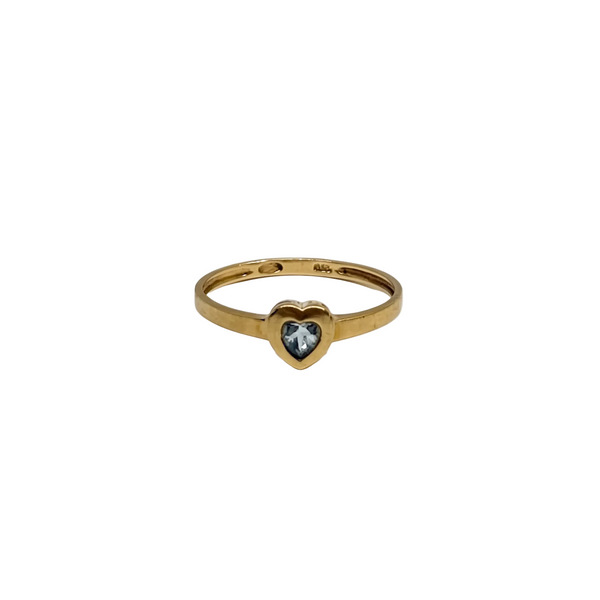 Bague en Or Jaune avec Aigue-Marine 18K Taille 53