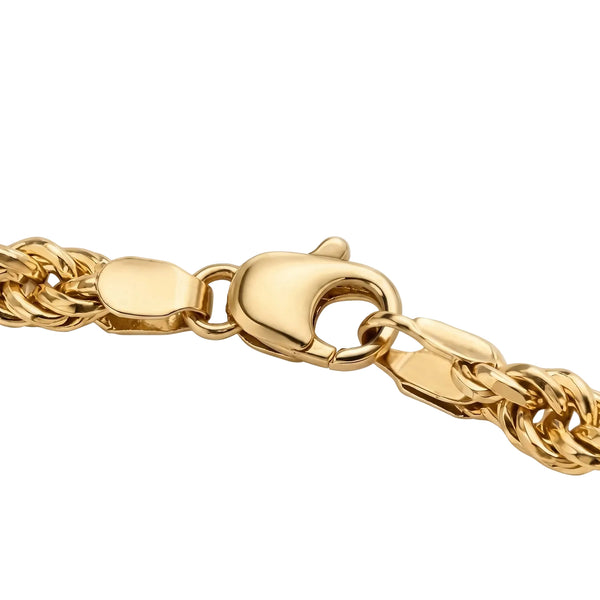 Gourmette en Or Jaune 18k Maille Corde