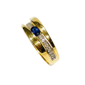 Bague empierré en Or Jaune 18K - Taille 55