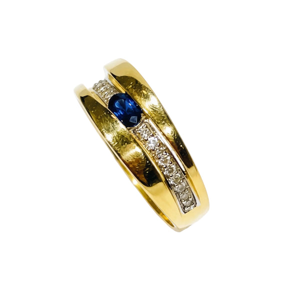 Bague empierré en Or Jaune 18K - Taille 55