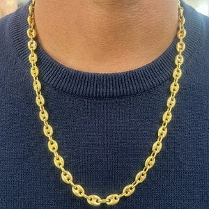 Collier Princesse Maille Grain de Café en Or Jaune 18K