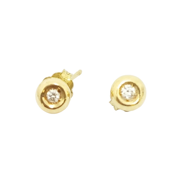 Boucles d'oreilles clou en or jaune 18k