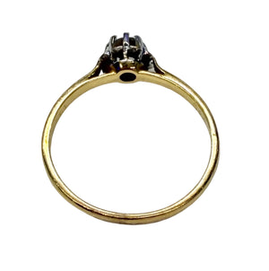Bague Solitaire en Or Jaune et Blanc 18k Taille 54