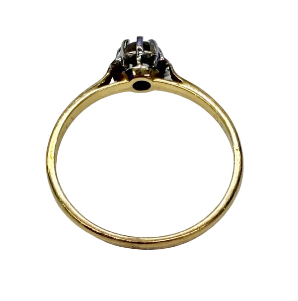 Bague Solitaire en Or Jaune et Blanc 18k Taille 54