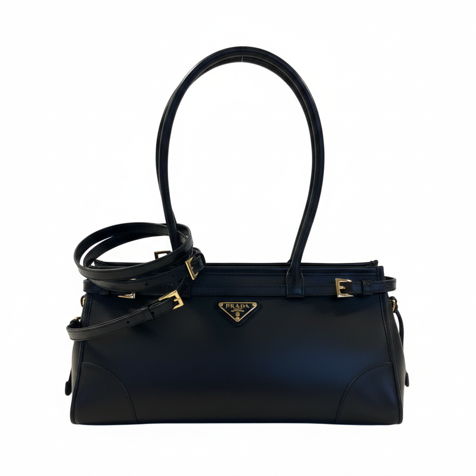 Sac à main Prada Bonnie en cuir noir - Très bon état