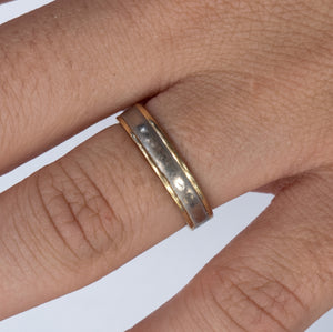 Bagues Alliance Or Jaune et Or Blanc 18k - Taille : 54