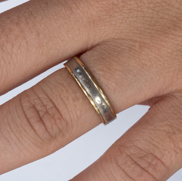 Bagues Alliance Or Jaune et Or Blanc 18k - Taille : 54