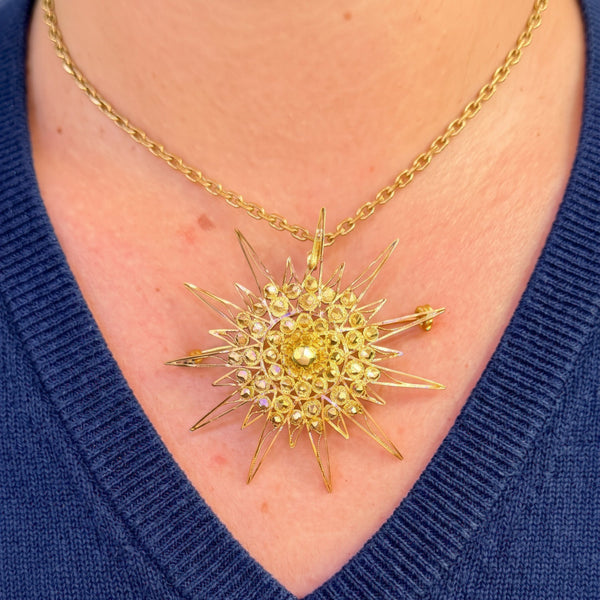 Pendentif Broche en Or Jaune 18K