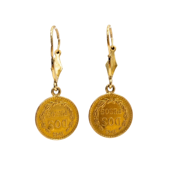 Boucles d'oreilles pendantes en or jaune 18k