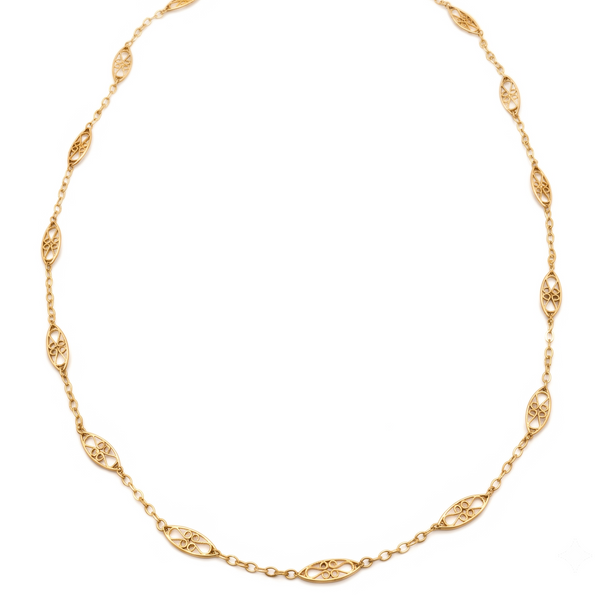 Collier en Or Jaune Maille Filigrane 18K