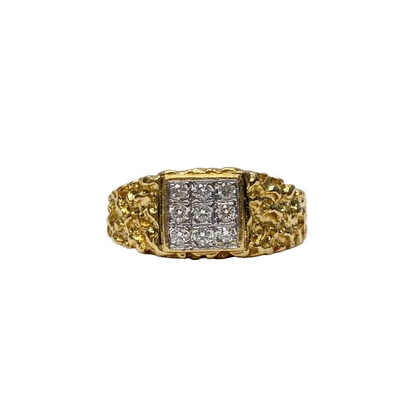 Chevalière en Or Jaune 18k avec Zirconium - Taille 68