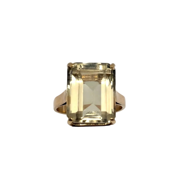 Bague en Or Jaune 18k Citrine - Taille 55