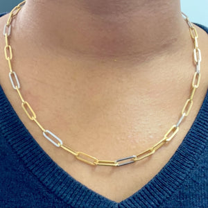 Collier Princesse Maille Cheval en Or Jaune & Or Blanc 18K