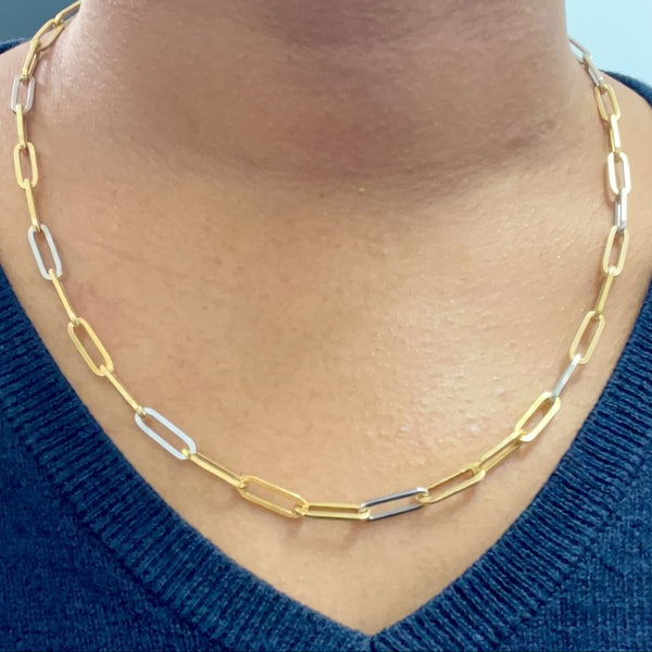 Collier Princesse Maille Cheval en Or Jaune & Or Blanc 18K