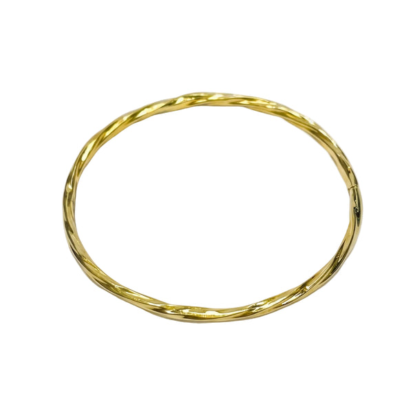 Bracelet Jonc en Or Jaune 18k Torsadé