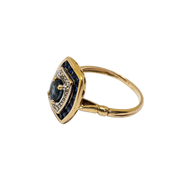 Bague en Or Jaune avec Saphir 18k Taille 53