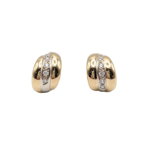 Boucles d'oreilles clou en or jaune 18k avec diamants