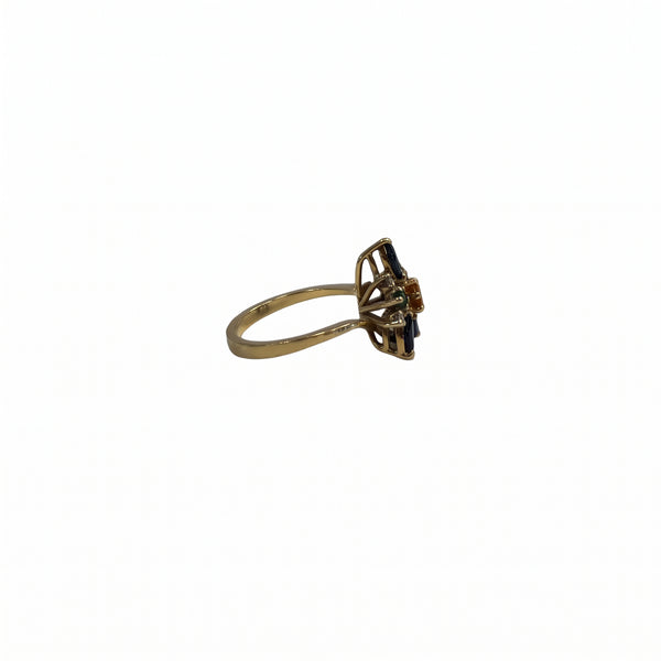 Bague Empierrée en Or Jaune avec Pierres Naturelles 18K Taille : 57
