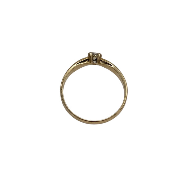 Solitaire en or jaune 18k avec pierre nature Taille : 58
