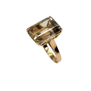 Bague en Or Jaune 18k Citrine - Taille 55