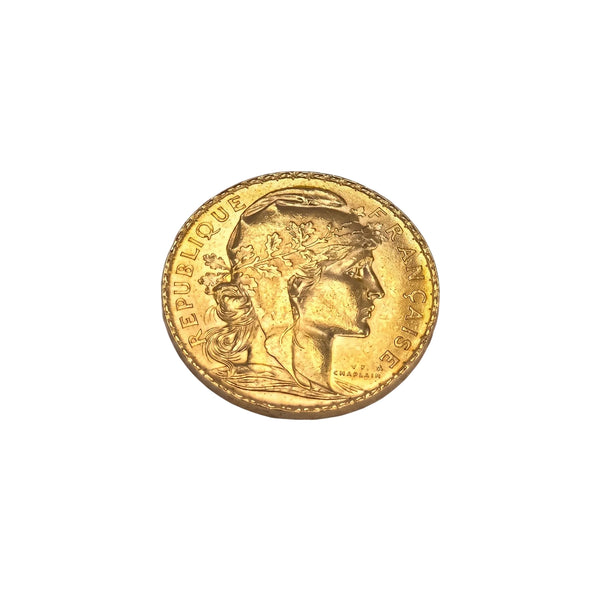 Pièce en or jaune 20 Francs Coq Marianne 22k