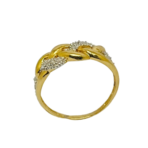 Bague en Or Jaune 18k avec Oxyde de Zirconium - Taille 55